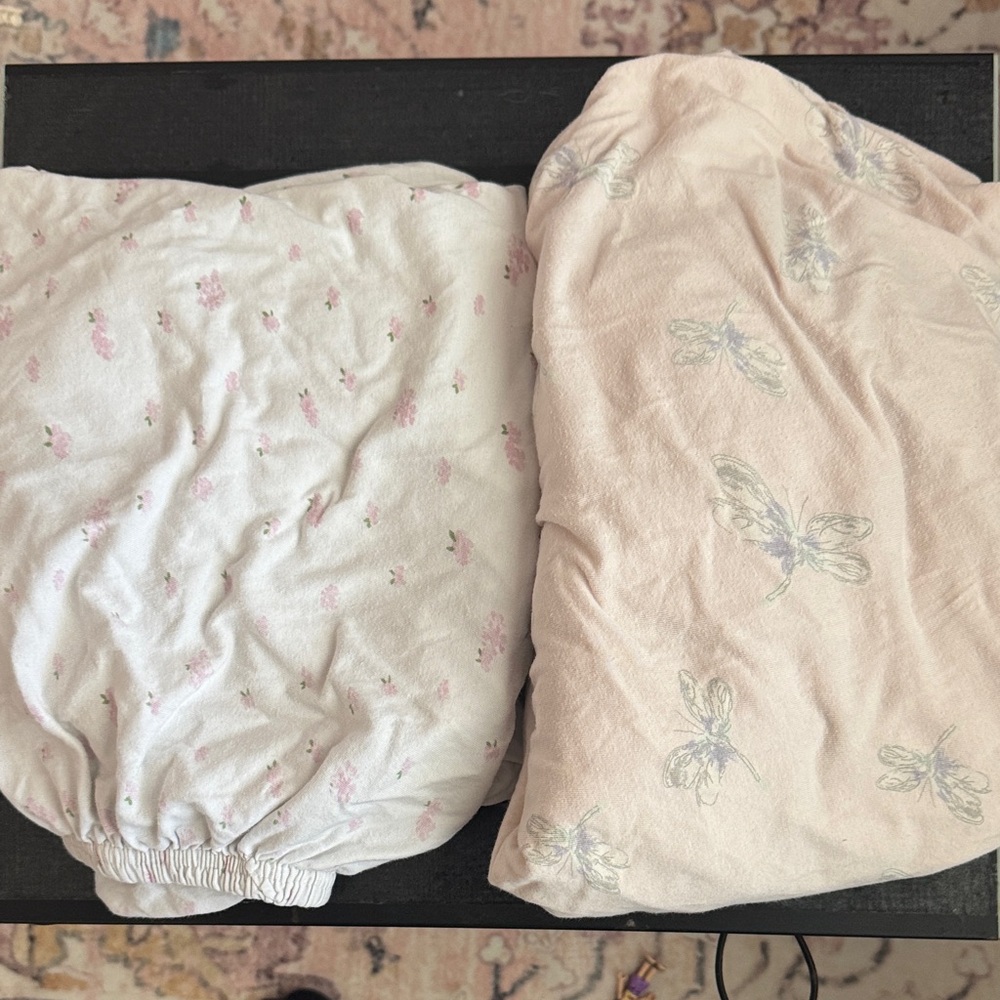 Burts Bee Floral and Butterfly Crib Sheet